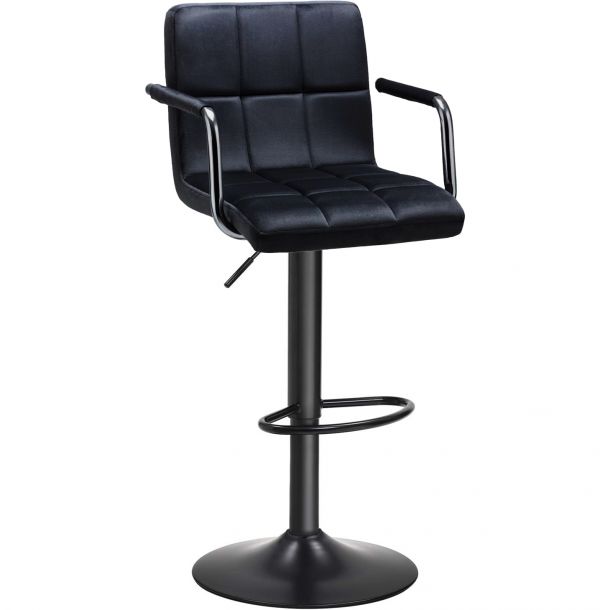Барный стул Dublin Arm Velvet Black Черный (44515269) недорого