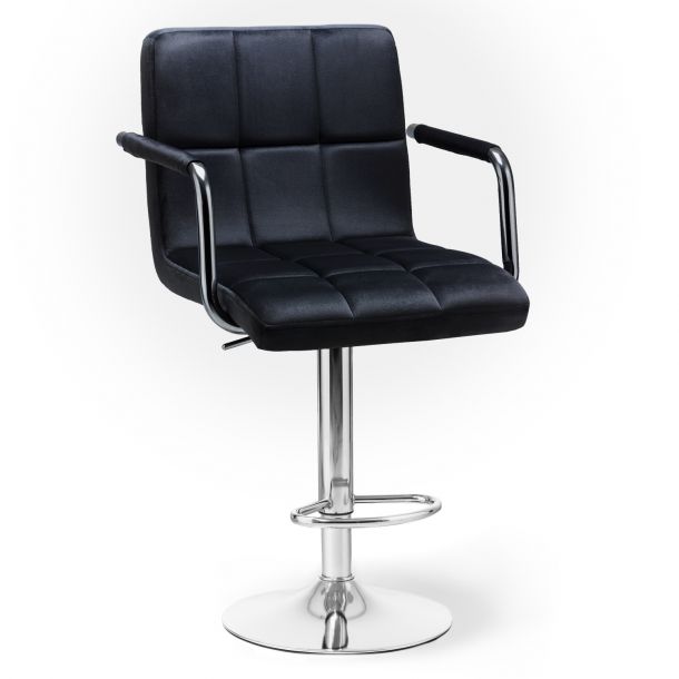 Барный стул Dublin Arm Velvet Chrome Черный (44515266) недорого