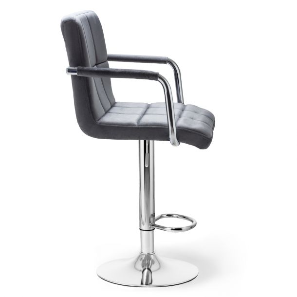 Барный стул Dublin Arm Chrome Velvet Темно-серый (44515167) в интернет-магазине