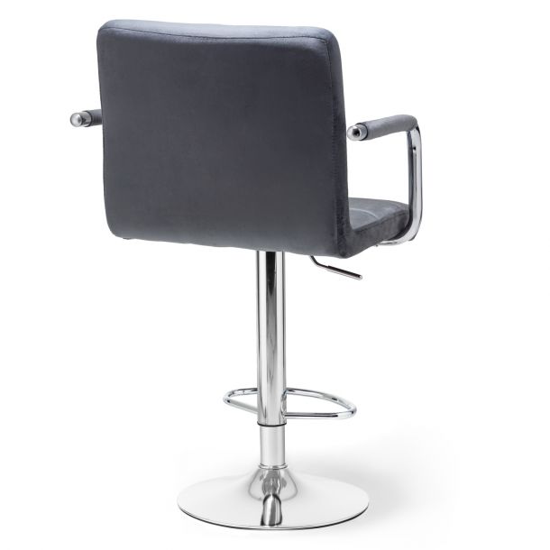 Барний стілець Dublin Arm Chrome Velvet Темно-сірий (44515167) фото