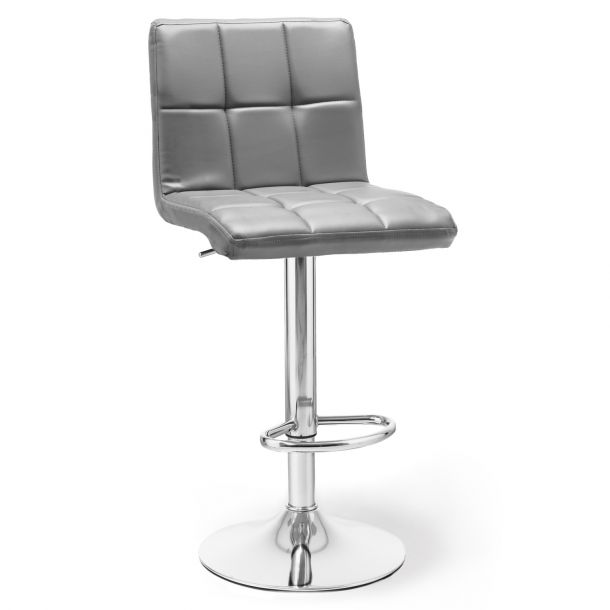 Барний стілець Dublin Eco Chrome Сірий (44382537) недорого