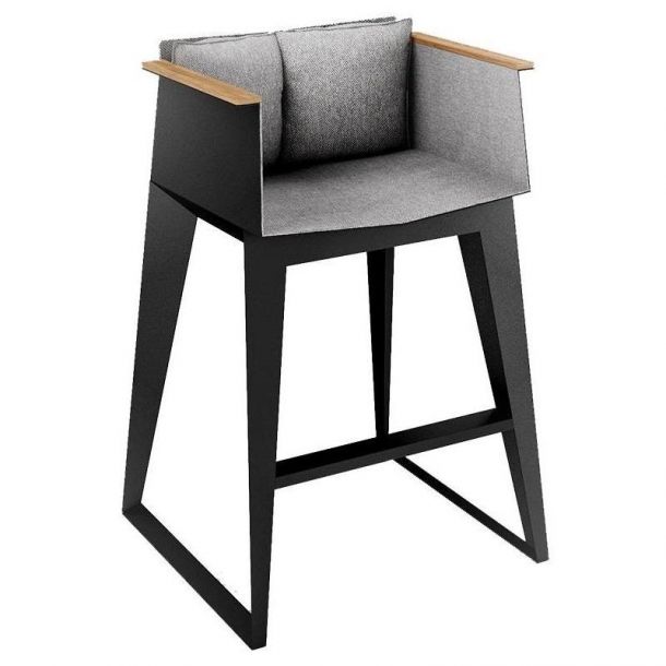 Барный стул E4 Серый, Черный (32230159) дешево
