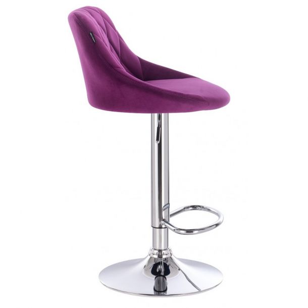 Барный стул Natali Велюр Фиолетовый, Хром (84478136) цена