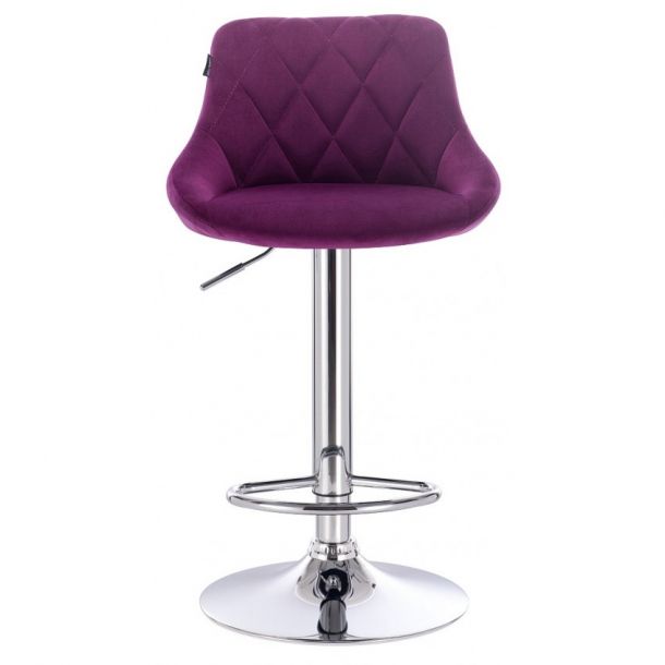 Барный стул Natali Велюр Фиолетовый, Хром (84478136) фото