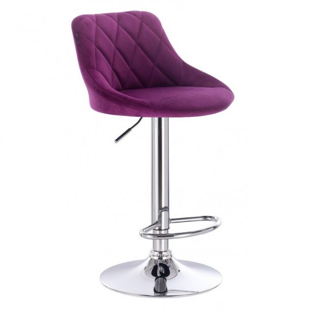 Барний стілець Natali Велюр Фіолетовий, Хром (84478136)