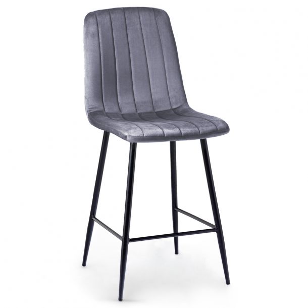 Барний стілець Petty Velvet Сірий (44515256) фото