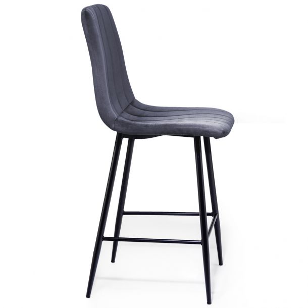 Барний стілець Petty Velvet Темно-сірий (44515253) недорого