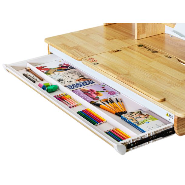 Детский стол Mealux Timberdesk L 120х60 RubberWood, Белый (111470446) hatta