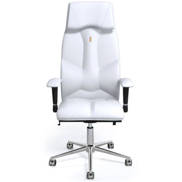 Кресло Business с подголовником Экокожа перфорированная Белый, Хром (15082412) фото