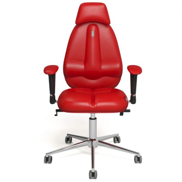 Кресло Classic с подголовником Экокожа Красный, Хром (15083136) фото