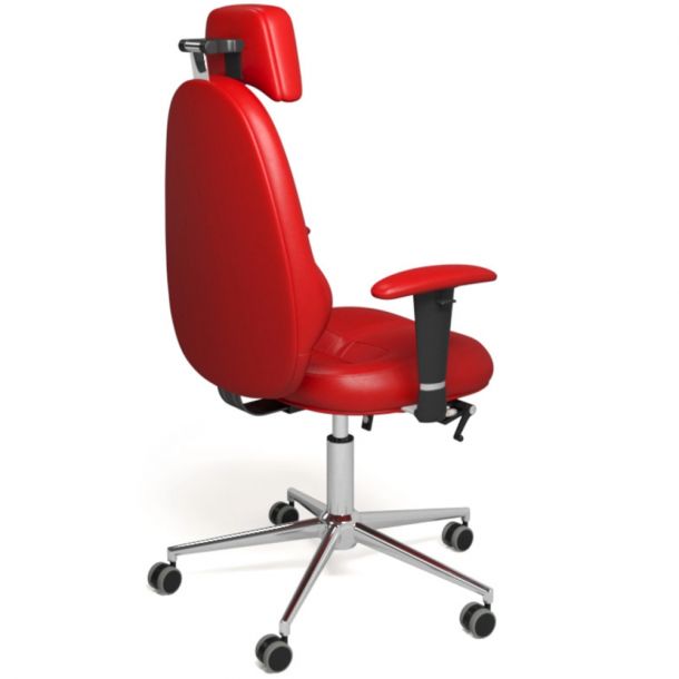 Кресло Classic с подголовником Экокожа Красный, Хром (15083136) цена