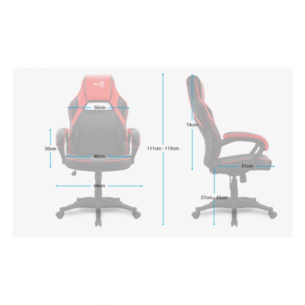 Кресло геймерское AC40C Air Черный, Красный (77450502) цена