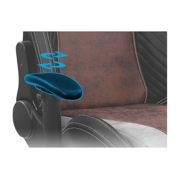 Крісло геймерське Baron Чорний, Steel Blue (77450510) недорого