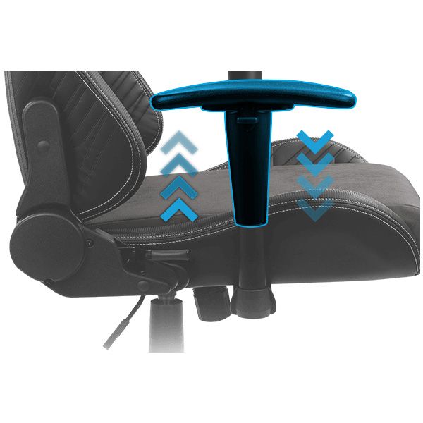 Кресло геймерское Knight Черный, Steel Blue (77450516) hatta