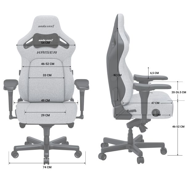 Кресло геймерское Anda Seat Kaiser 4 Size L Premium PVC White (871470379) с доставкой