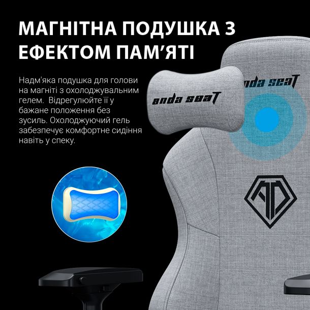 Кресло геймерское Phantom 3 Pro Size L Fabric Grey (871380172) в Киеве