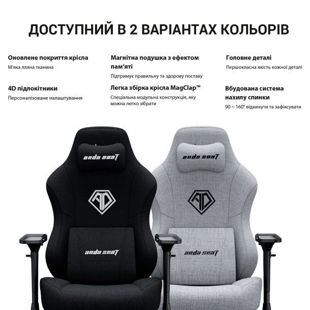 Кресло геймерское Phantom 3 Pro Size L Fabric Grey (871380172) цена