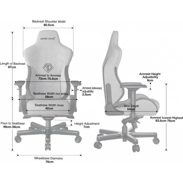 Кресло геймерское Anda Seat T-Pro 2 XL Blue (87487747) цена