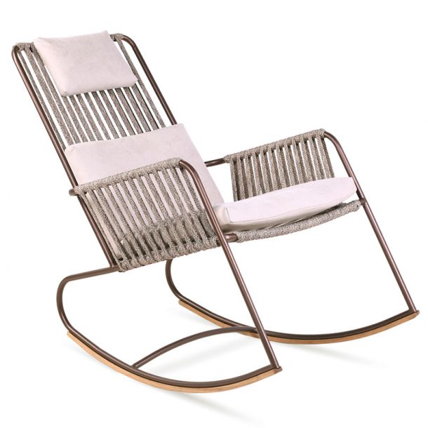Кресло качалка Купер с подушкой Тентовая ткань 301, Коричневый меланж (41523190)