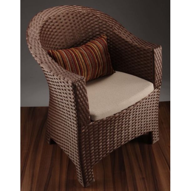 Кресло Комфорт с подушкой Жаккард 01, Коричневый (41358462) фото