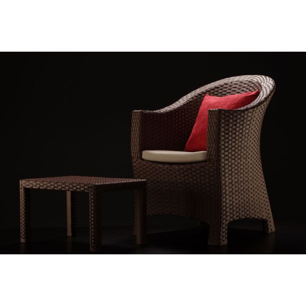 Кресло Комфорт с подушкой Жаккард 01, Коричневый (41358462) цена