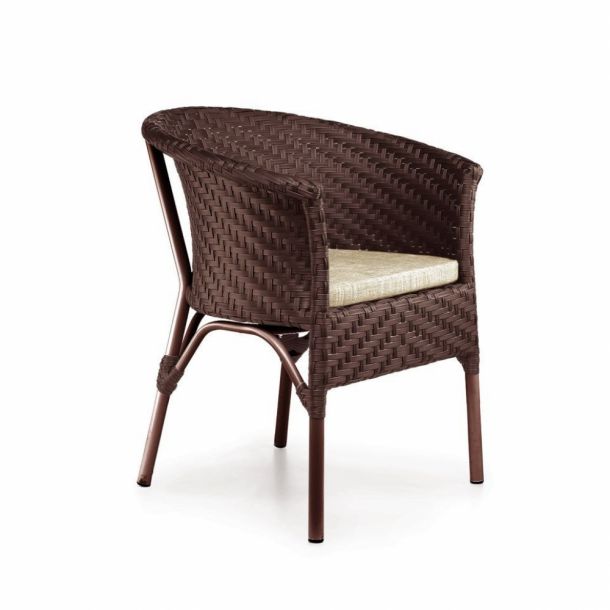 Кресло Неаполь с подушкой Жаккард 02, Коричневый (41359525)