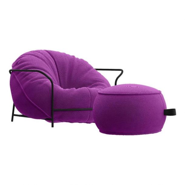 Крісло з пуфом Uni LD-050 Фіолетовий, Чорний (137446301)