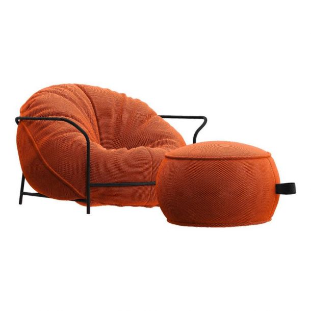 Кресло с пуфом Uni LD-050 Оранжевый, Черный (137446295)