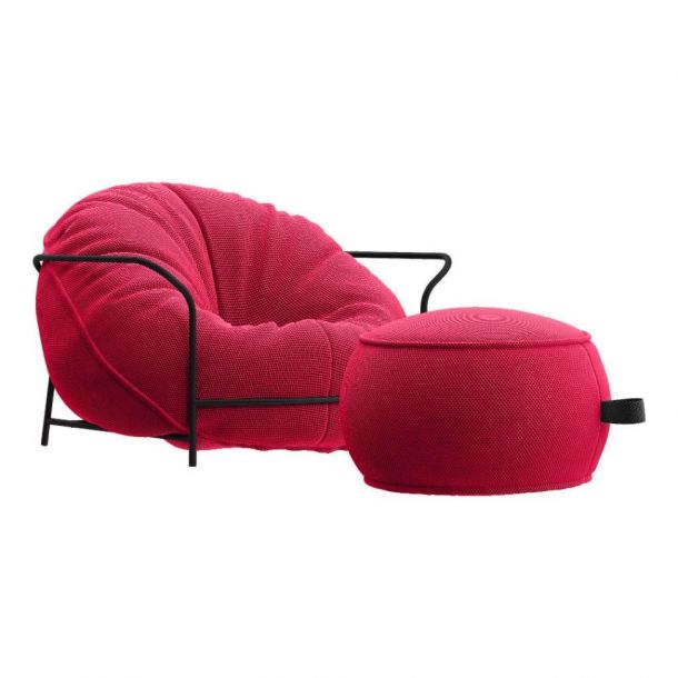 Кресло с пуфом Uni LD-050 Розовый, Черный (137446296)