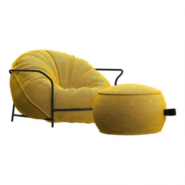 Крісло з пуфом Uni LD-050 Жовтий, Чорний (137446293)