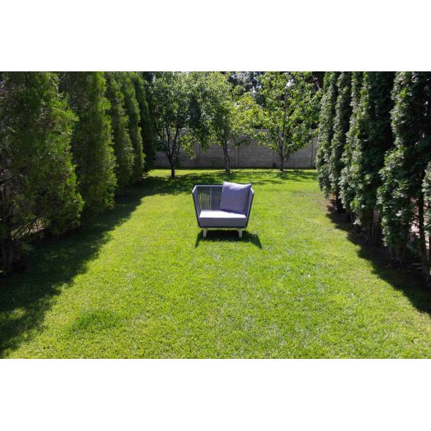Кресло Твист-М Лаунж с подушкой Жаккард 12, Серый шнур, Белый (41371038) цена