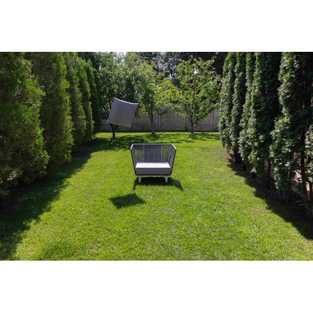 Кресло Твист-М Лаунж Серый шнур, Белый (41369788) фото