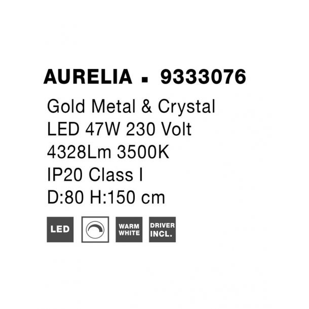 Люстра Aurelia I D80 H150 Золотистий (1591205133) hatta
