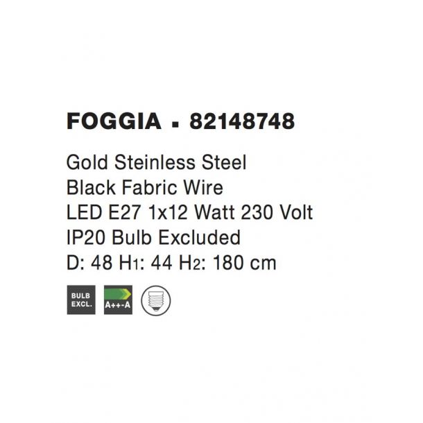 Люстра Foggia D48 Золотистий (1591205138) в Украине