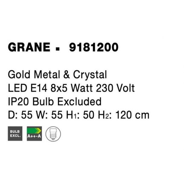 Люстра Grane D55 Золотистий (1591205132) фото