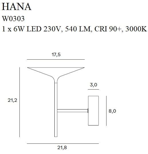 Настенный светильник HANA Black (118865989) купить