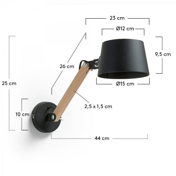 Настінний світильник MOVE Чорний (90733759) hatta