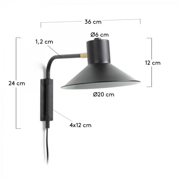 Настенный светильник PLASS L-38 Черный (90733766) фото