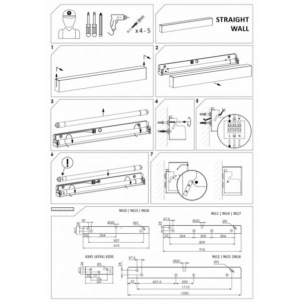 Настенный светильник Straight wall XS Серый (109727363) с доставкой