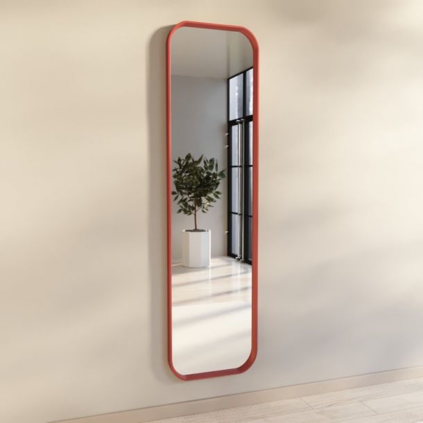 Настенное зеркало Монако 46х156 Красный (68976377) цена
