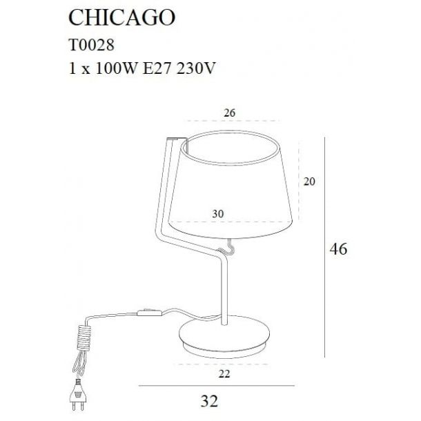 Настольная лампа Chicago Black (118865779) в Киеве