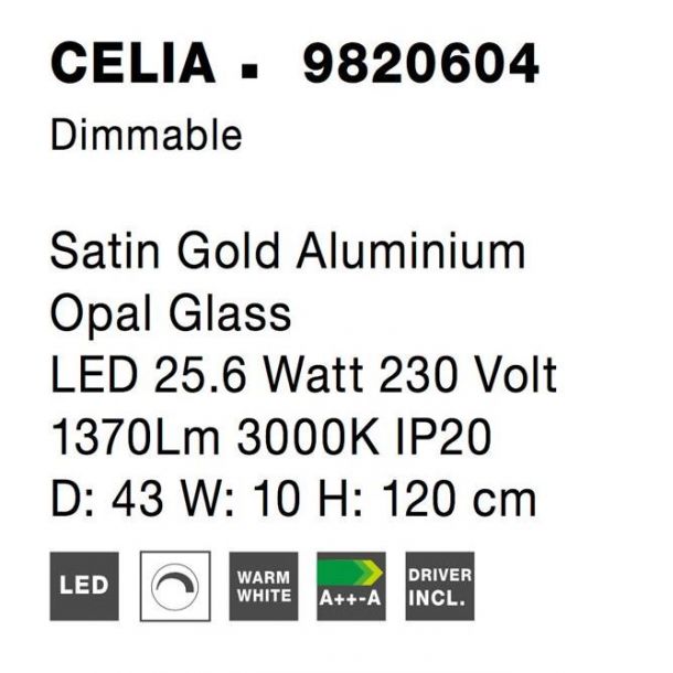 Подвесной светильник CELIA Золотистый (1591205420) купить