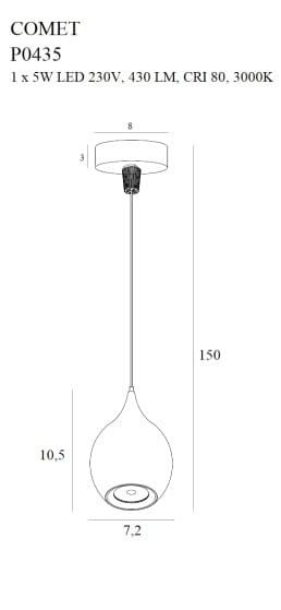 Подвесной светильник COMET DROP Black (118865862) цена