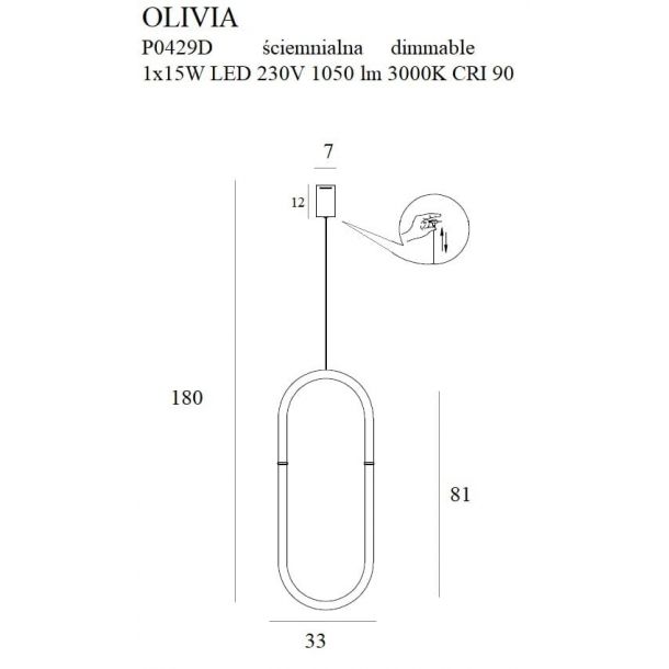 Подвесной светильник OLIVIA I Gold (118865361) цена