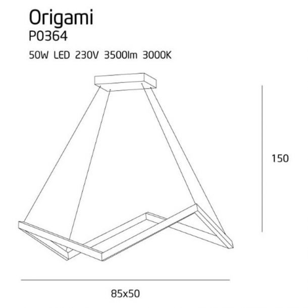 Подвесной светильник ORIGAMI 85 White (118866818) цена