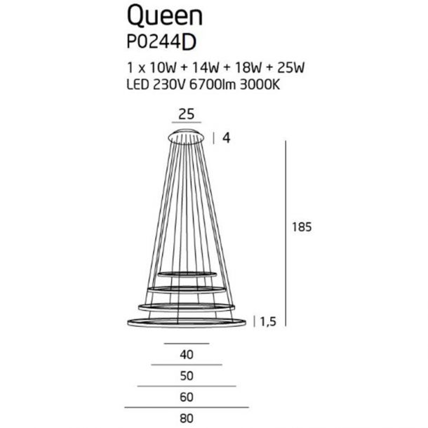 Подвесной светильник QUEEN IV Copper (118882082) с доставкой