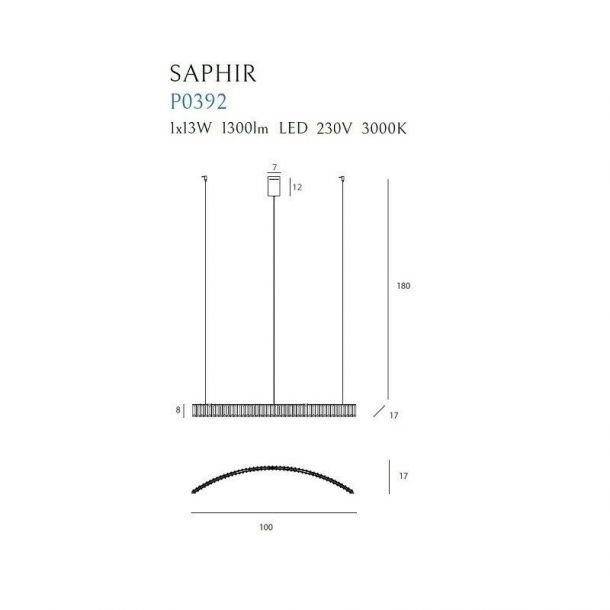 Подвесной светильник Saphir 13W Chrome (118885405) цена