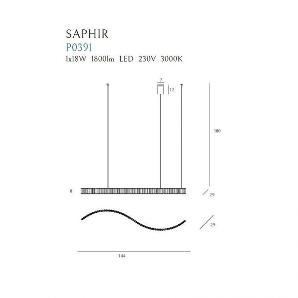 Підвісний світильник Saphir 18W Chrome (118885328) фото