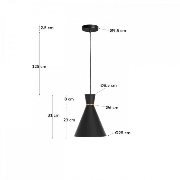 Підвісний світильник VESTA D25 Чорний (90733528) фото