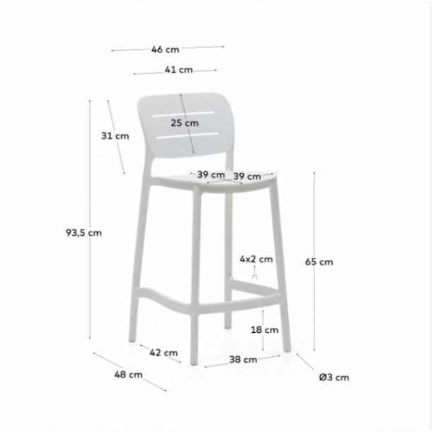 Напівбарний стілець MORELLA Білий (90936037) с доставкой